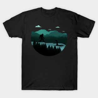 Bigfoot and the Lochness monster t-shirt T-Shirt